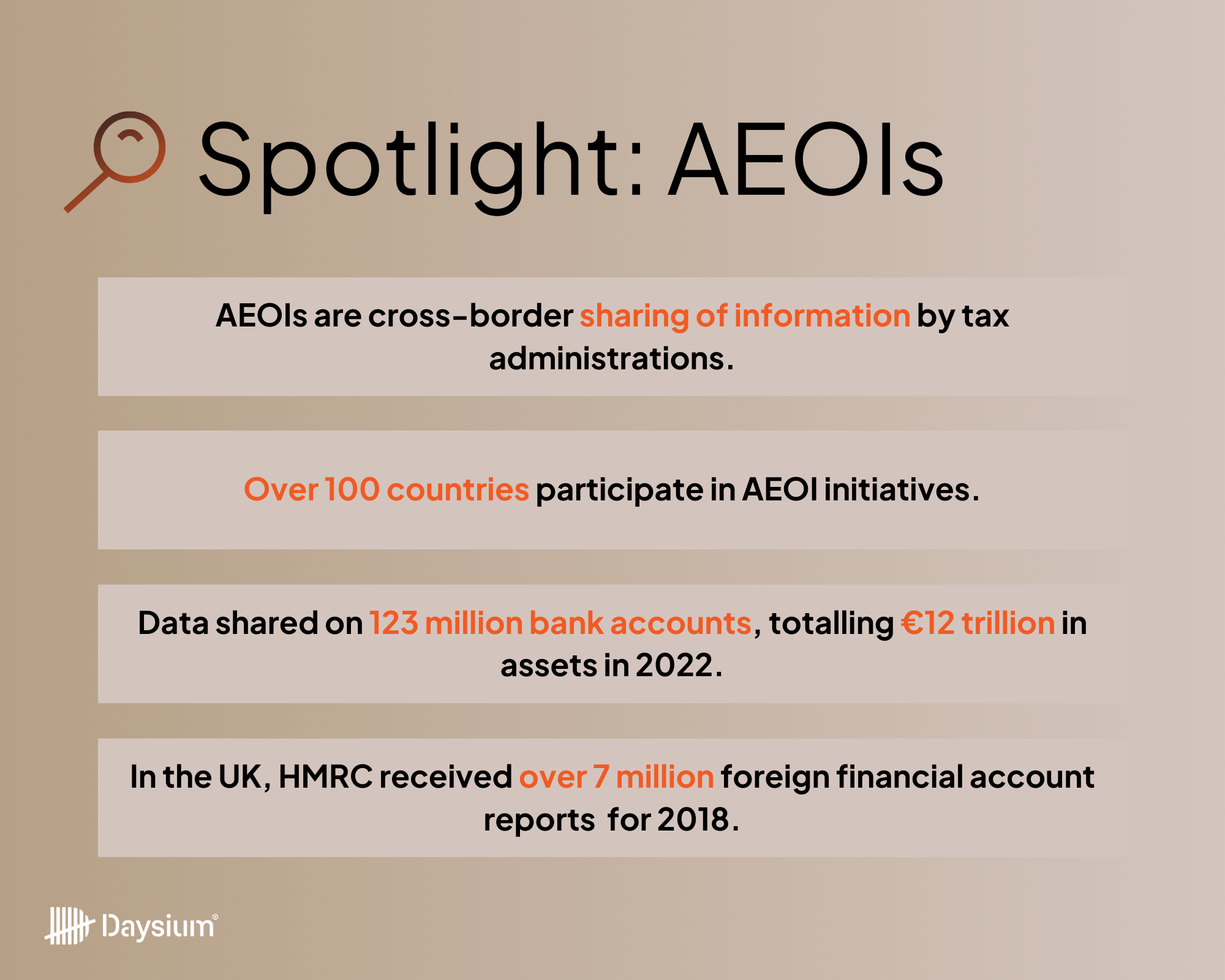 A list of facts about Automatic Exchange of Information (AOEIs) which are essential part of modern tax compliance.